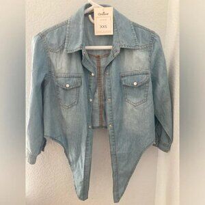 Women's Denim Button Down Shirt
